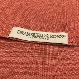 Dransfield & Ross Pink 100% Linen Tablecloth - 84”x58” Oval - Brand New